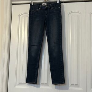 Paige Dark Blue Jeans. Low rise skinny